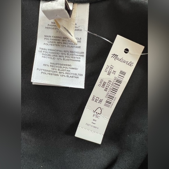 NWT Madewell Second Wave Square-Neck Tank One-Piece Swimsuit -3X - Picture 7 of 8